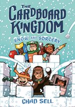Book cover that's an illustration of a grup of young children having a snowball fight behind an ice castle.