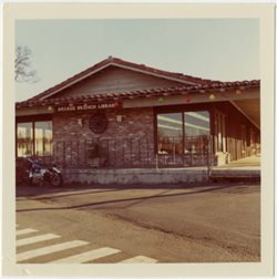 ) A circa-1970 photograph shows the brick façade of the Sacramento County Library’s Arcade Branch, located at 2727 Marconi Ave., and in the Town and Country Shopping Center. The pictured location opened in 1964.